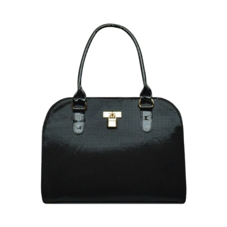 Bolsa Candado Charol Negro 24 9001