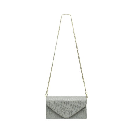 Bolso Clutch Croco Plata Mod. 74 0083