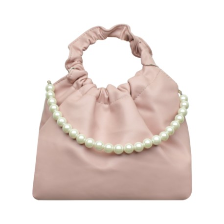 Bolsa Pliegues Rosa con Perlas mod 10 0148